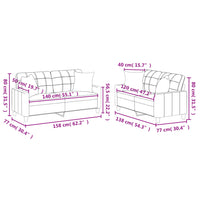 Set di Divani 2 pz con Cuscini Nero in Similpelle 3201368