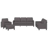 Set di Divani 4 pz con Cuscini Grigio in Similpelle 3201405