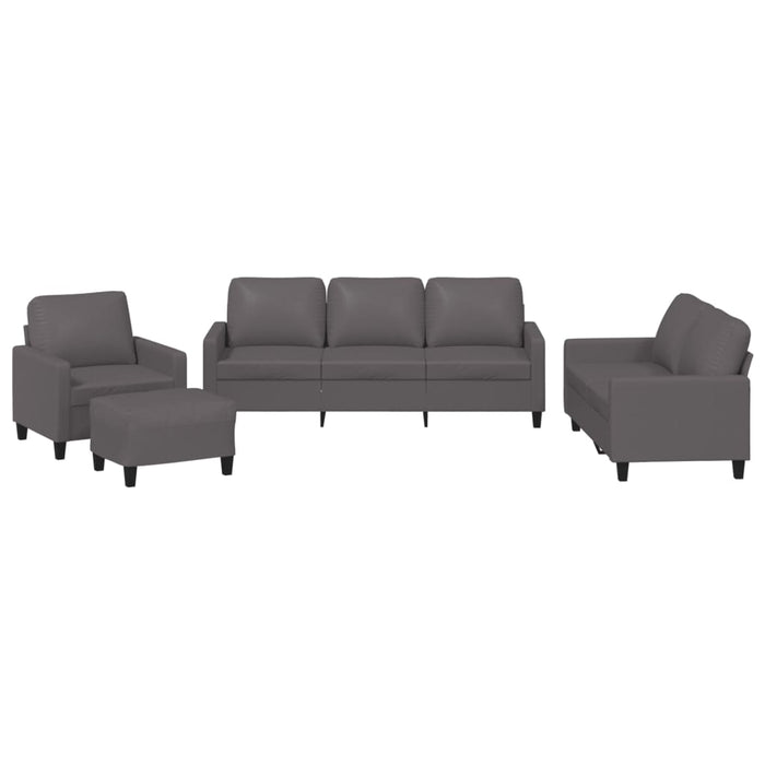 Set di Divani 4 pz con Cuscini Grigio in Similpellecod mxl 126811