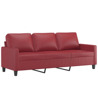 Set di Divani 4 pz con Cuscini Rosso Vino in Similpelle 3201406