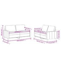 Set di Divani 2 pz con Cuscini Rosso Vino in Similpelle