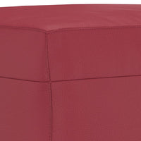 Set di Divani 3 pz con Cuscini Rosso Vino in Similpelle