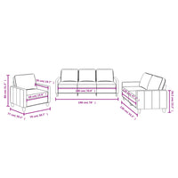 Set di Divani 3 pz con Cuscini Nero in Tessuto 3201432