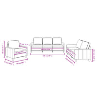 Set di Divani 3 pz con Cuscini Tortora in Tessuto 3201435