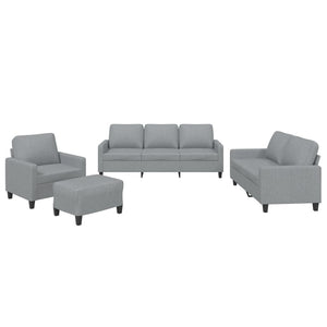 Set di Divani 4 pz con Cuscini Grigio Chiaro in Tessutocod mxl 83122