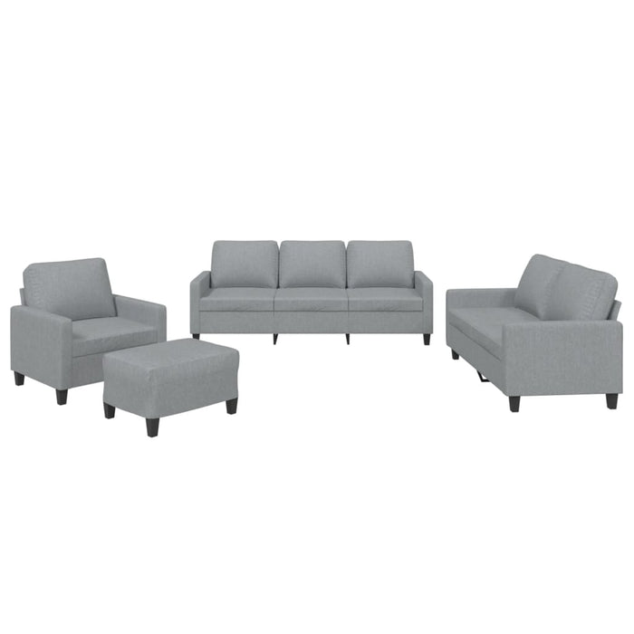 Set di Divani 4 pz con Cuscini Grigio Chiaro in Tessutocod mxl 83122