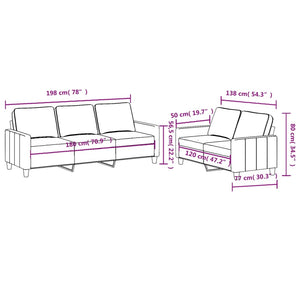 Set di Divani 2 pz con Cuscini Giallo Chiaro in Tessuto 3201465
