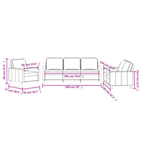 Set di Divani 3 pz con Cuscini Grigio Scuro in Velluto 3201477