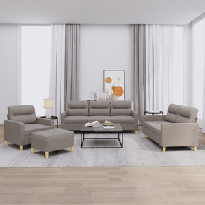 Set di Divani 4 pz con Cuscini Tortora in Tessutocod mxl 107187