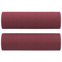 Set di Divani 2 pz con Cuscini Rosso Vino in Tessuto 3201590