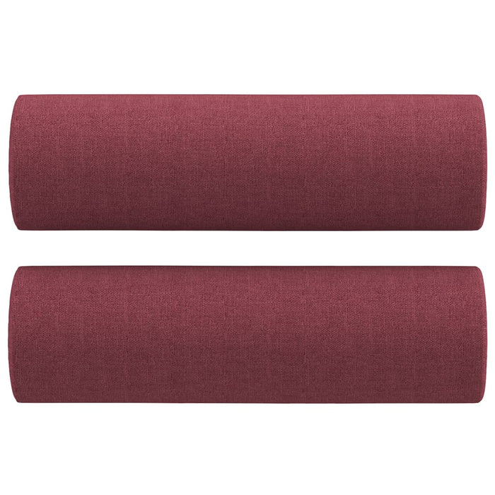 Set di Divani 2 pz con Cuscini Rosso Vino in Tessuto 3201590