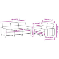 Set di Divani 2 pz con Cuscini Grigio Scuro in Tessuto 3201601