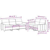 Set di Divani 2 pz con Cuscini Tortora in Tessuto