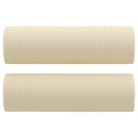 Set Divani 3 pz con Cuscini Crema in Tessuto