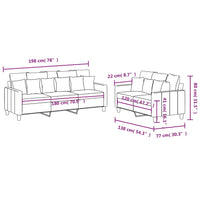 Set di Divani 2 pz con Cuscini Grigio Scuro in Tessuto 3201665