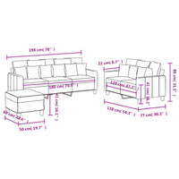 Set di Divani 3 pz con Cuscini Nero in Tessuto 3201676