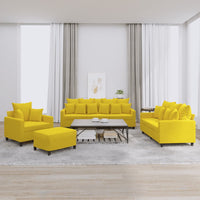 Set di Divani 4 pz con Cuscini giallo in Velluto 3201696