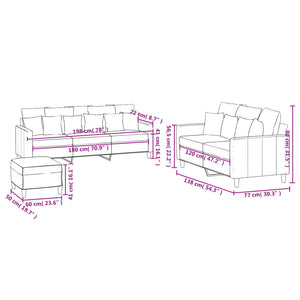 Set di Divani 3 pz con Cuscini giallo in Velluto 3201736