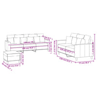 Set di Divani 3 pz con Cuscini Marrone in Velluto