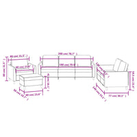 Set di Divani 4 pz con Cuscini Grigio in Similpelle