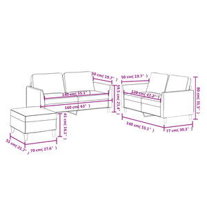 vidaXL Set di Divani 3 pz con Cuscini Grigio in Similpelle