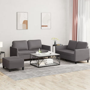 vidaXL Set di Divani 3 pz con Cuscini Grigio in Similpelle