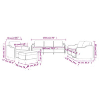 Set di Divani 4 pz con Cuscini Crema in Tessuto 3201780