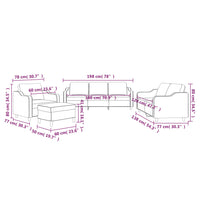 Set di Divani 4 pz con Cuscini Giallo Chiaro in Tessuto 3201783