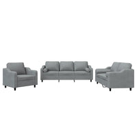 Set Divani 3 pz con Cuscini Grigio Chiaro in Tessuto 3201786