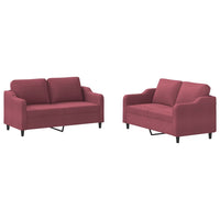 Set di Divani 2 pz con Cuscini Rosso Vino in Tessutocod mxl 82309