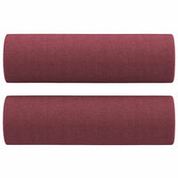Set di Divani 2 pz con Cuscini Rosso Vino in Tessuto 3201824
