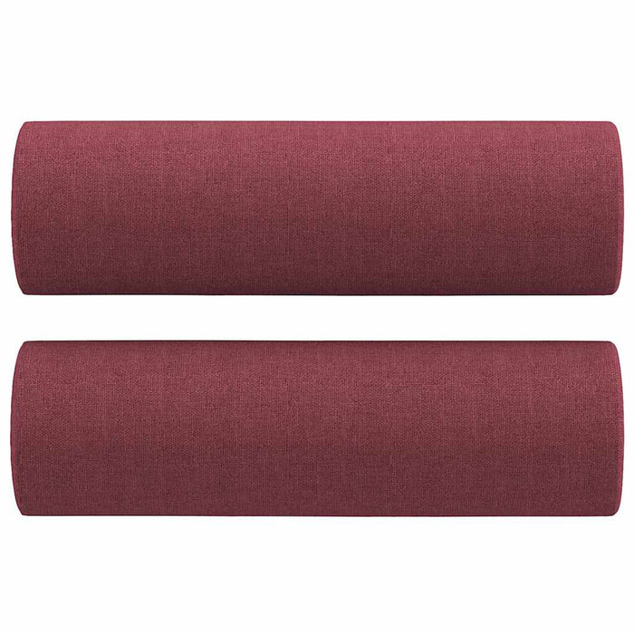 Set di Divani 2 pz con Cuscini Rosso Vino in Tessuto 3201824