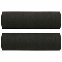Set Divani 3 pz con Cuscini Nero in Tessuto