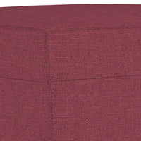 Set di Divani 3 pz con Cuscini Rosso Vino in Tessuto