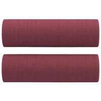 Set di Divani 2 pz con Cuscini Rosso Vino in Tessuto 3201856