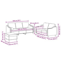 Set Divani 3 pz con Cuscini Grigio Chiaro in Tessuto 3201858