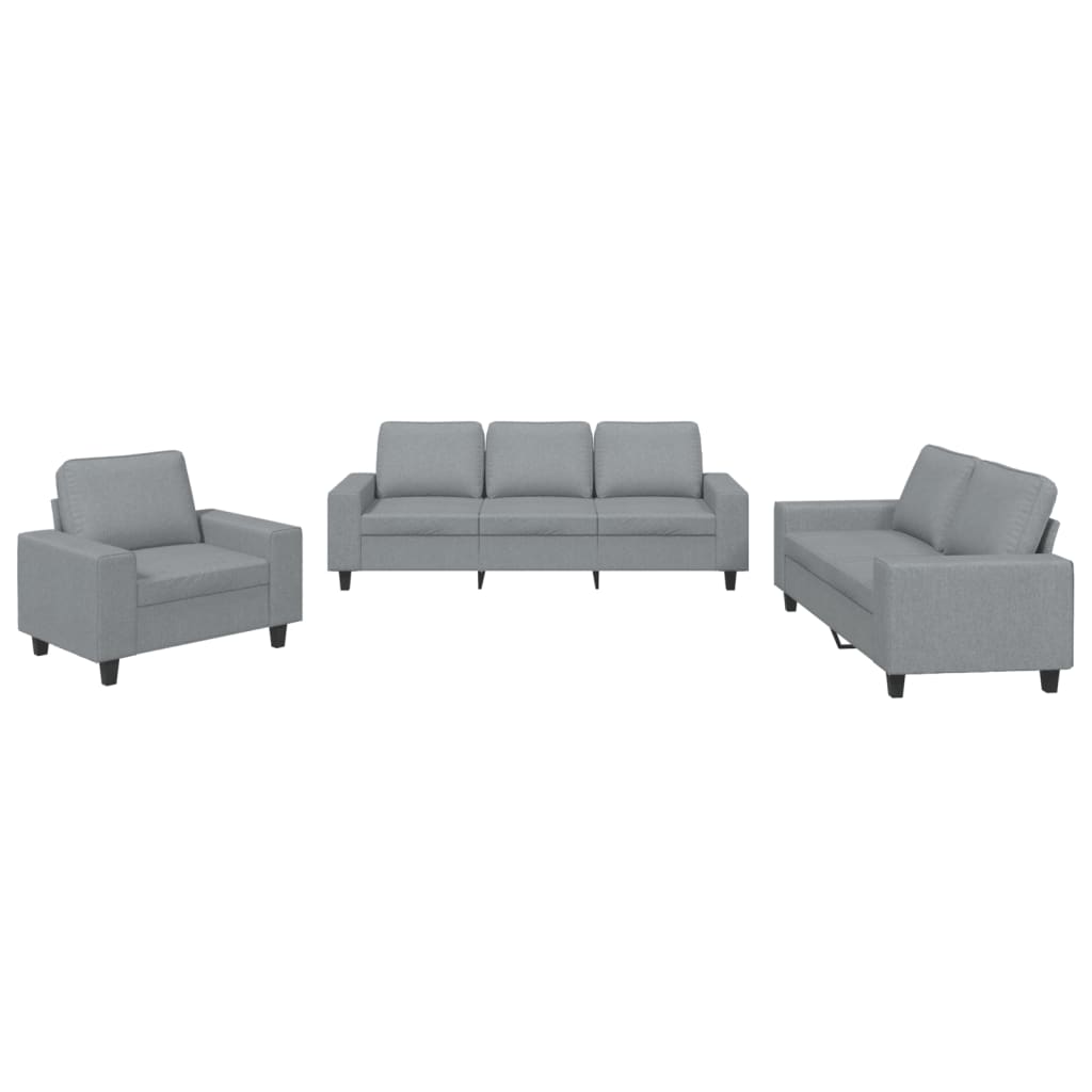 Set di Divani 3 pz Grigio Chiaro in Tessutocod mxl 131575