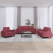 Set di Divani 3 pz Rosso Vino in Tessuto 3201872