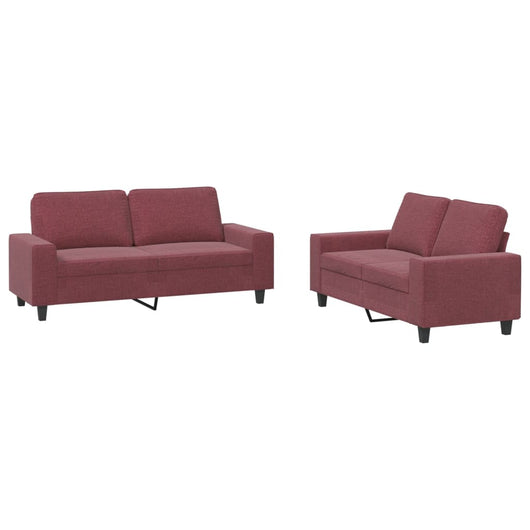 Set di Divani 2 pz Rosso Vino in Tessutocod mxl 83663