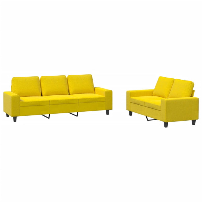 Set di Divani 2 pz Giallo Chiaro in Tessuto 3201903