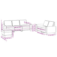 Set di Divani 3 pz Marrone in Tessuto 3201909