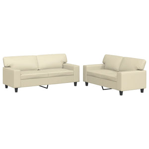 Set di Divani 2 pz Crema in Similpelle 3201915