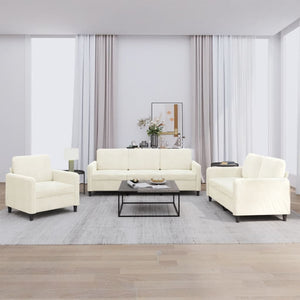 Set di Divani 3 pz Crema in Vellutocod mxl 128224