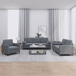 Set di Divani 3 pz con Cuscini Grigio Scuro in Velluto 3201955