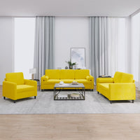 Set di Divani 3 pz con Cuscini Giallo in Velluto 3201960