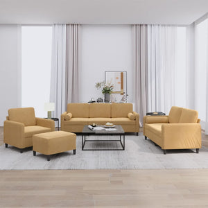 Set di Divani 4 pz con Cuscini Marrone in Velluto 3201971