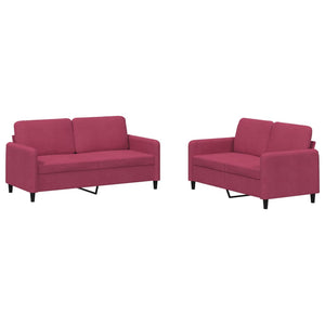 Set di Divani 2 pz Rosso Vino in Vellutocod mxl 83268