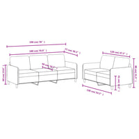 Set di Divani 2 pz Marrone in Velluto 3202021