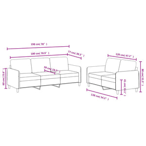 Set di Divani 2 pz Marrone in Velluto 3202021