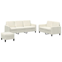 Set di Divani 3 pz Crema in Velluto 3202032